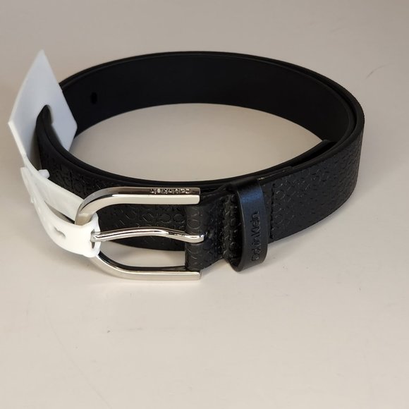 Calvin Klein Black Embossed Belt - NWT - Picture 1 of 4